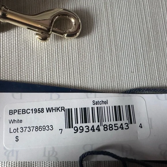 Dooney & Bourke Small Cream Satchel with DB Charms - Picture 5 of 12